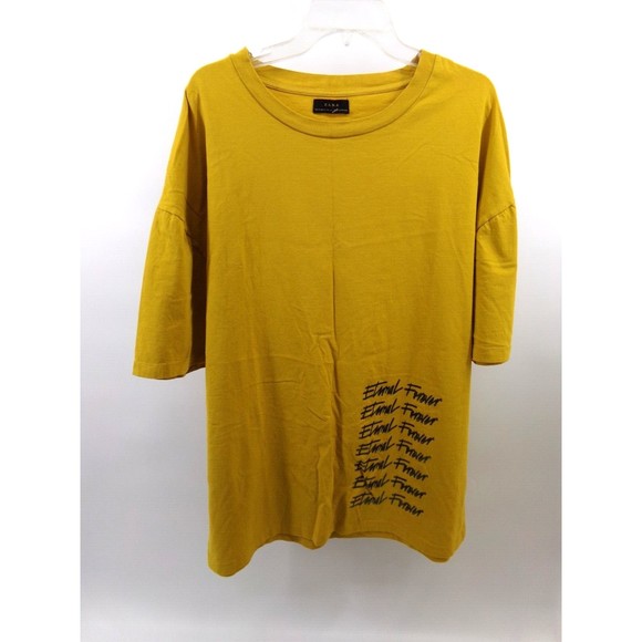 Zara Tops - Zara women's t-shirt mustard Yellow Eternal Forever Size Med